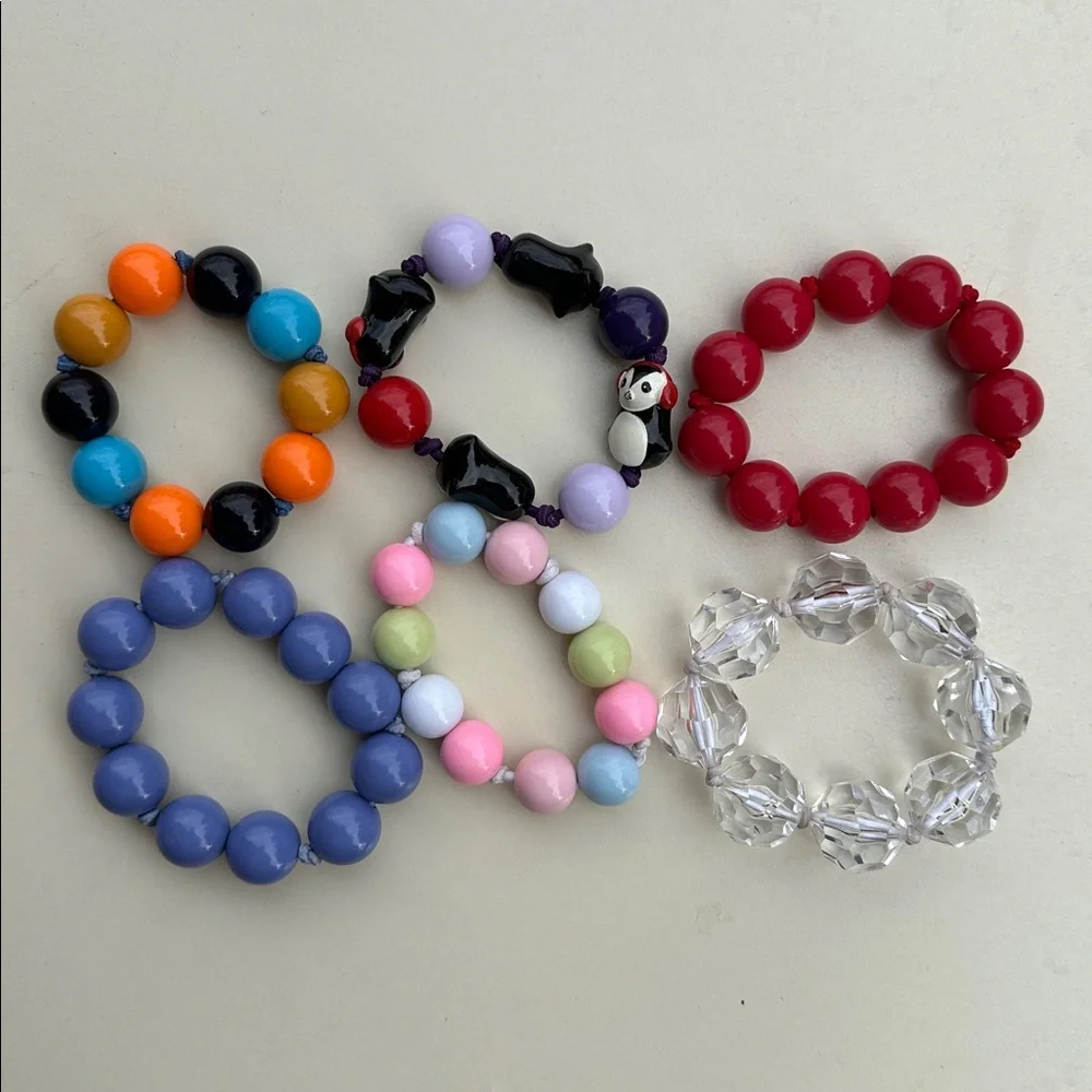 Gymboree Penguin Charm Kids Stretch Bracelet - Black, Red, Purple